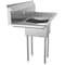 Koolmore 1 Compartment Stainless Steel NSF Commercial Kitchen Prep & Utility Sink with 2 Drainboards SA121610-16B3 - alternate 5